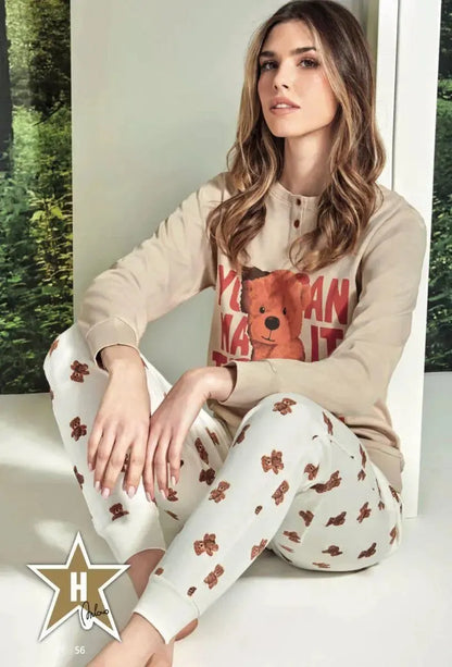 Pigiama donna Hollywood Milano serafino caldo cotone interlock PG45762
