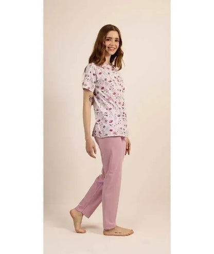 Pigiama donna Jersey aperto Gary mezza manica pantalone lungo 5255