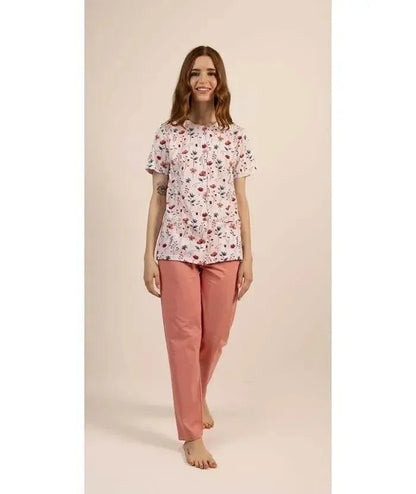 Pigiama donna Jersey aperto Gary mezza manica pantalone lungo 5255