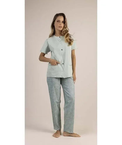 Pigiama donna Jersey aperto Gary mezza manica pantalone lungo 5366