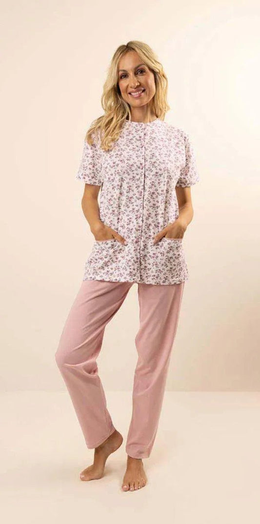 Pigiama donna Jersey aperto Gary mezza manica pantalone lungo CB580084