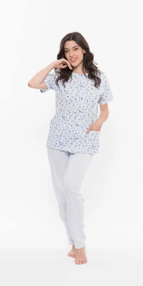 Pigiama donna Jersey aperto Gary mezza manica pantalone lungo R50033