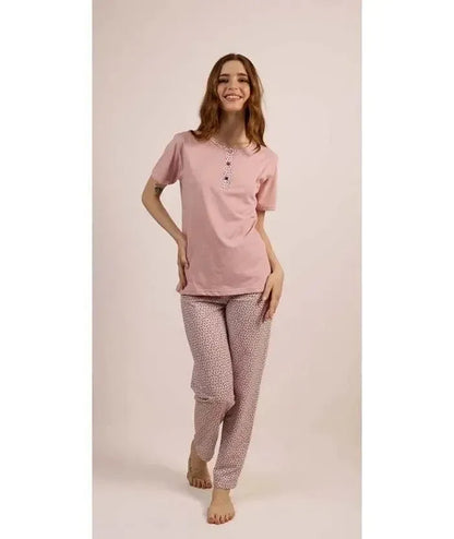 Pigiama donna Jersey serafino Gary mezza manica pantalone lungo 5269