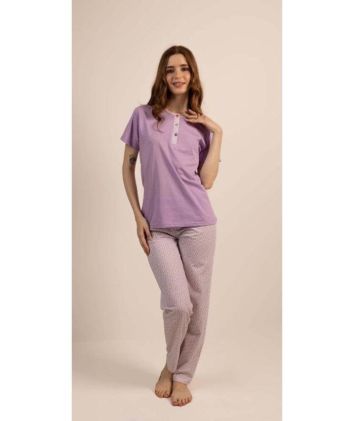 Pigiama donna Jersey serafino Gary mezza manica pantalone lungo 5269