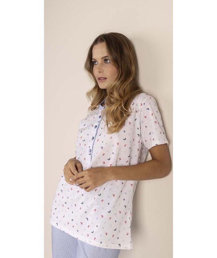 Pigiama donna Jersey serafino Gary mezza manica pantalone lungo 5358