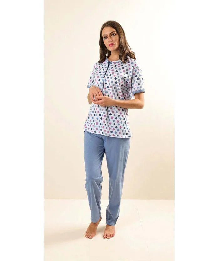 Pigiama donna Jersey serafino Gary mezza manica pantalone lungo Z50042