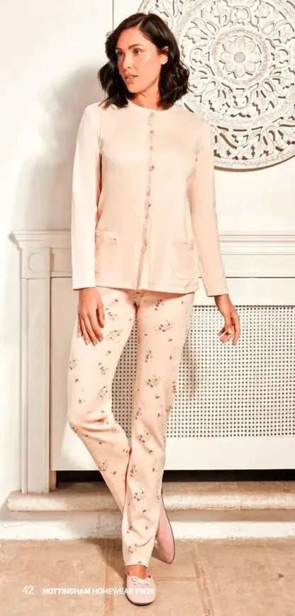 Pigiama donna Nottingham aperto caldo cotone interlock NPA380