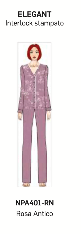 Pigiama donna Nottingham aperto caldo cotone interlock NPA401