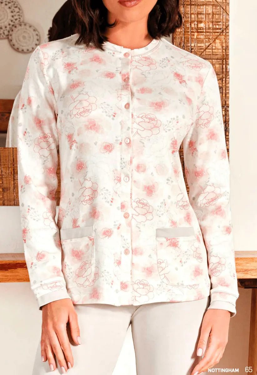Pigiama donna Nottingham aperto caldo cotone interlock NPA428