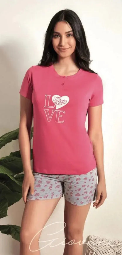Pigiama donna Nottingham corto in cotone PG49962