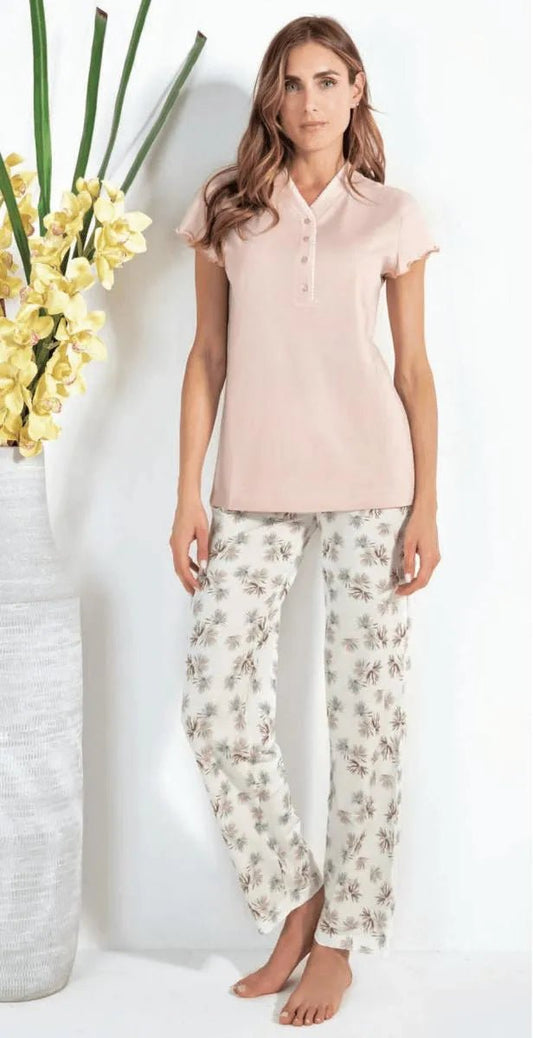Pigiama donna Nottingham mezza manica cotone PG49814