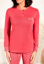 Pigiama donna Nottingham serafino caldo cotone interlock NPA487
