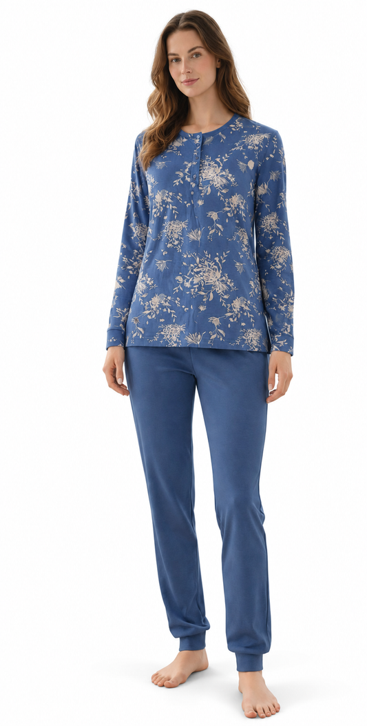 Pigiama donna Nottingham serafino in viscosa bielastico NPC079