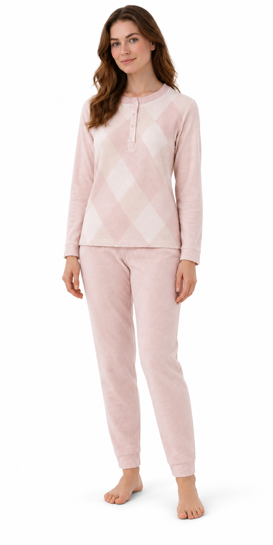Pigiama donna Nottingham serafino jacquard Punto Milano NPB892