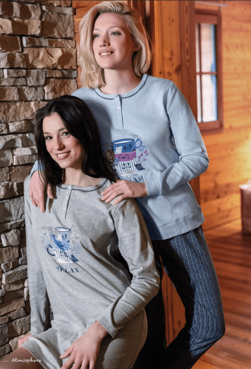 Pigiama donna Sièlei serafino caldo cotone interlock TA16 Tallin