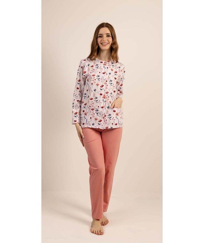 Pigiama donna aperto Jersey Gary puro cotone 5253