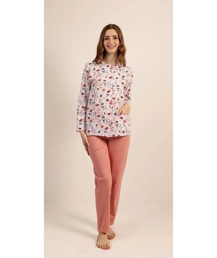Pigiama donna aperto Jersey Gary puro cotone 5253