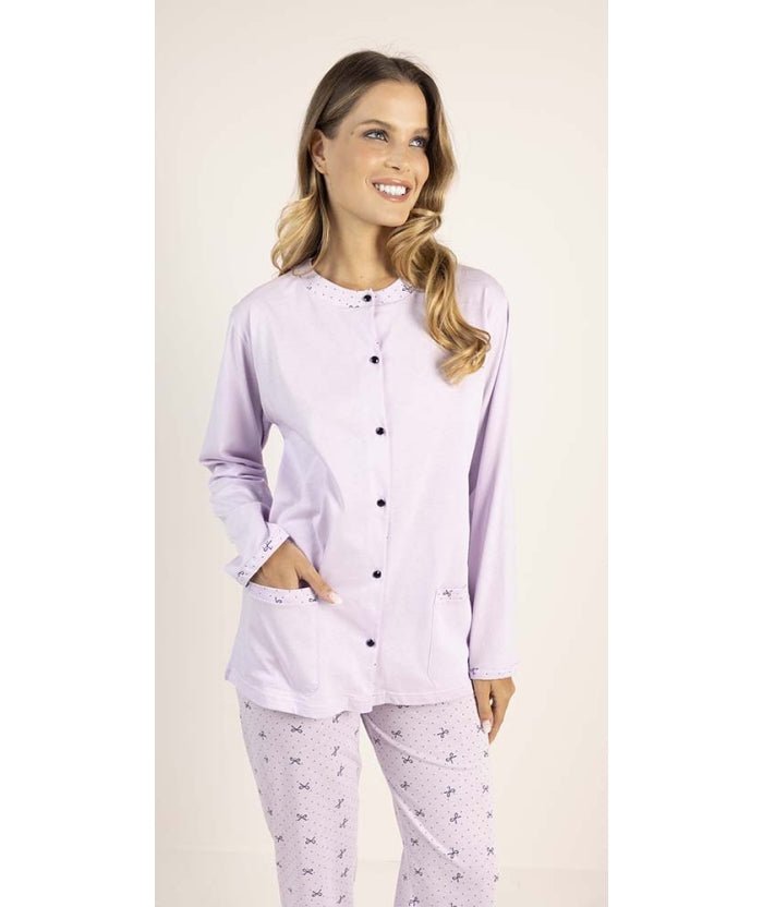 Pigiama donna aperto Jersey Gary puro cotone 5313