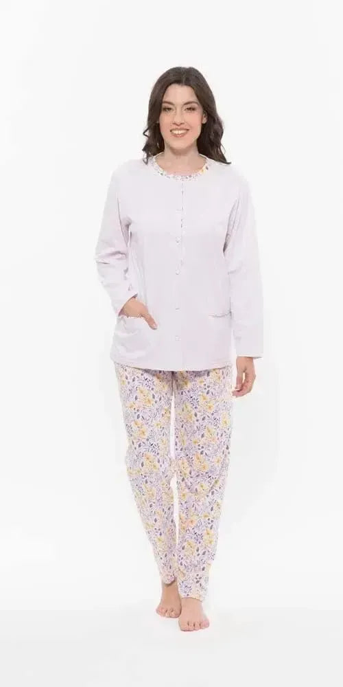 Pigiama donna aperto Jersey Gary puro cotone R50051