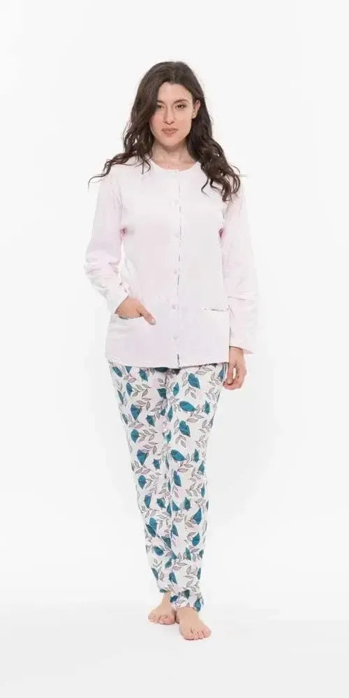 Pigiama donna aperto Jersey Gary puro cotone R50111