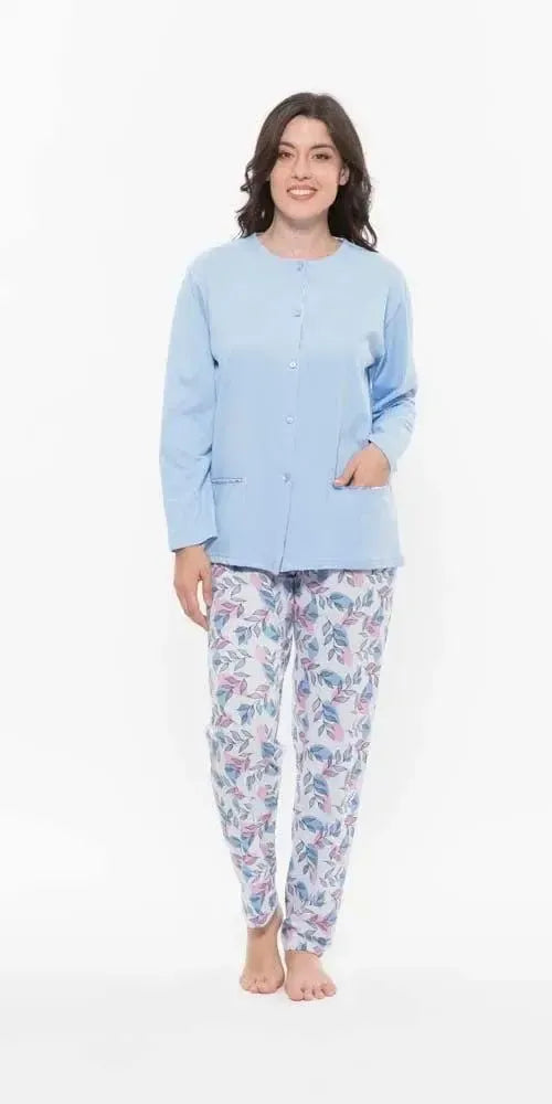 Pigiama donna aperto Jersey Gary puro cotone R50111