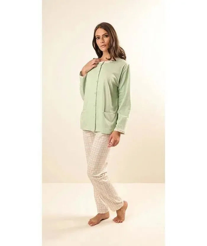 Pigiama donna aperto Jersey Gary puro cotone Z50021