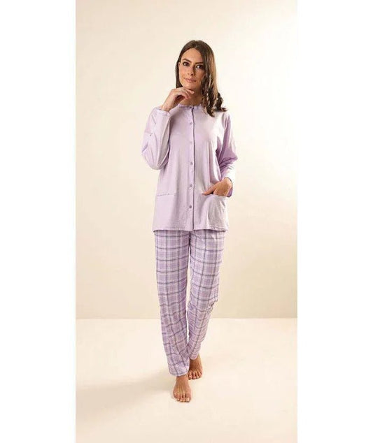 Pigiama donna aperto Jersey Gary puro cotone Z50021