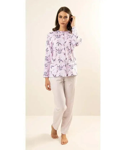 Pigiama donna aperto Jersey Gary puro cotone Z50031