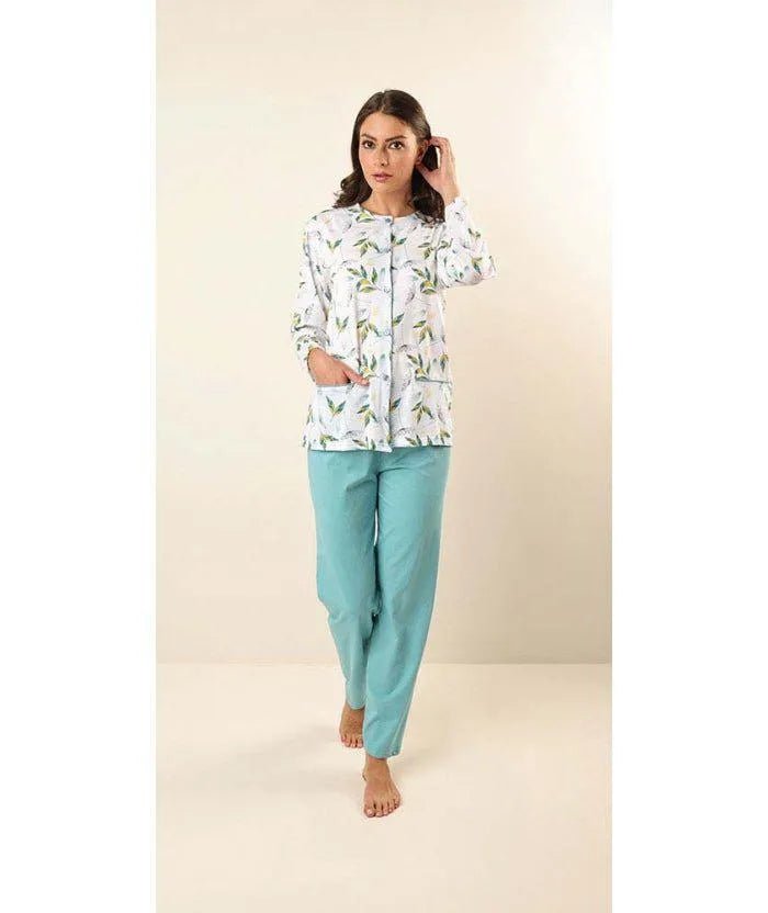 Pigiama donna aperto Jersey Gary puro cotone Z50031