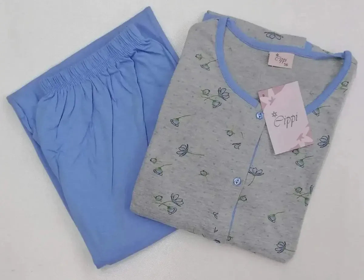Pigiama donna aperto calibrato puro cotone Cippi C - 1911 - S21