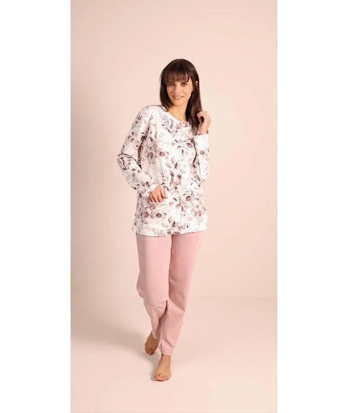 Pigiama donna aperto invernale interlock 5022CONF calibrato