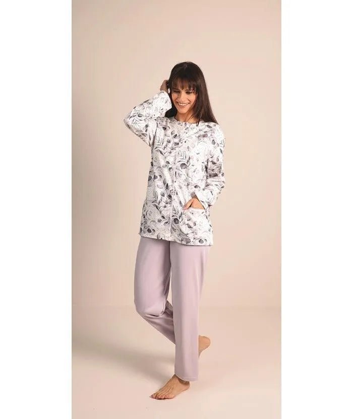 Pigiama donna aperto invernale interlock 5022CONF calibrato