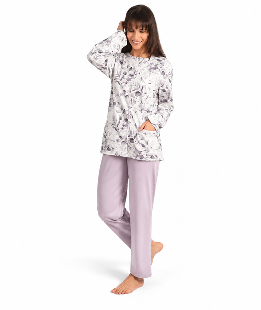 Pigiama donna aperto invernale interlock 5022CONF calibrato