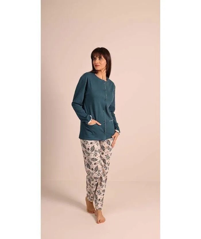 Pigiama donna aperto invernale interlock 5052CONF calibrato