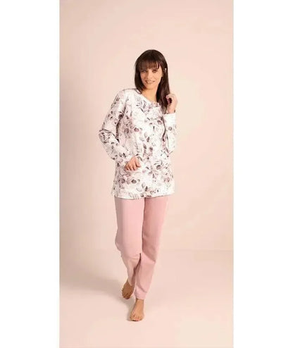 Pigiama donna aperto invernale interlock Gary 5022