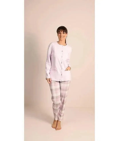 Pigiama donna aperto invernale interlock Gary 5043