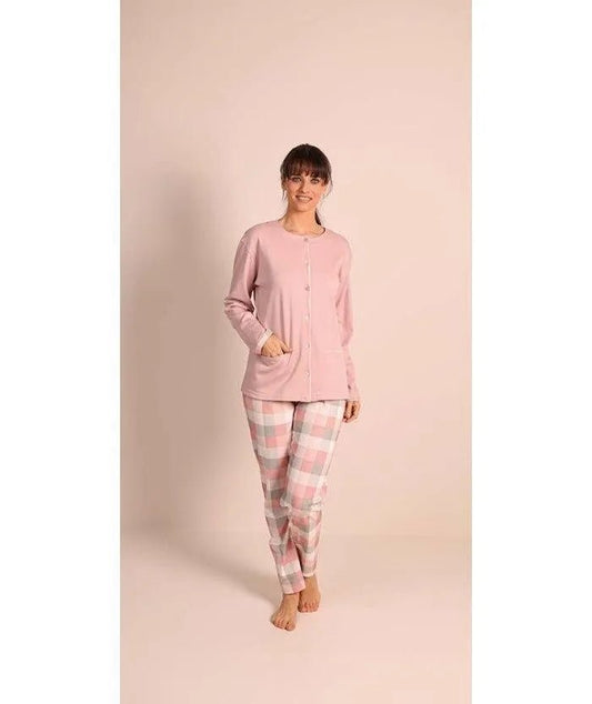 Pigiama donna aperto invernale interlock Gary 5043
