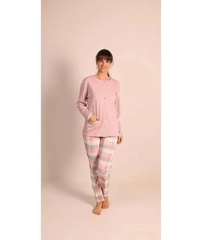 Pigiama donna aperto invernale interlock Gary 5043