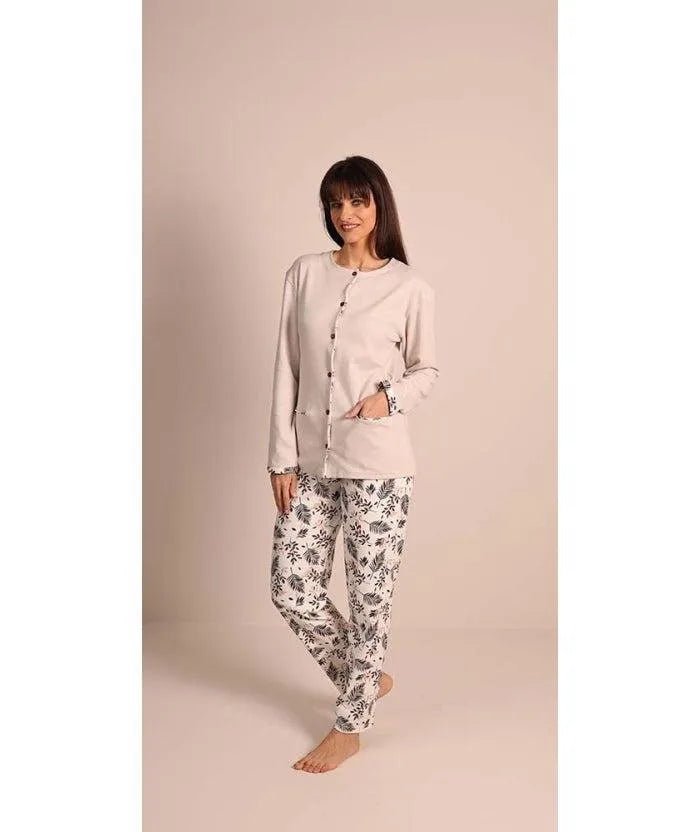 Pigiama donna aperto invernale interlock Gary 5052
