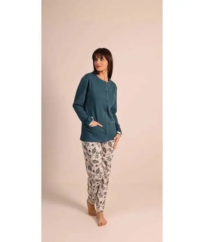 Pigiama donna aperto invernale interlock Gary 5052