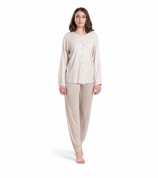 Pigiama donna aperto invernale viscosa Gary V50181