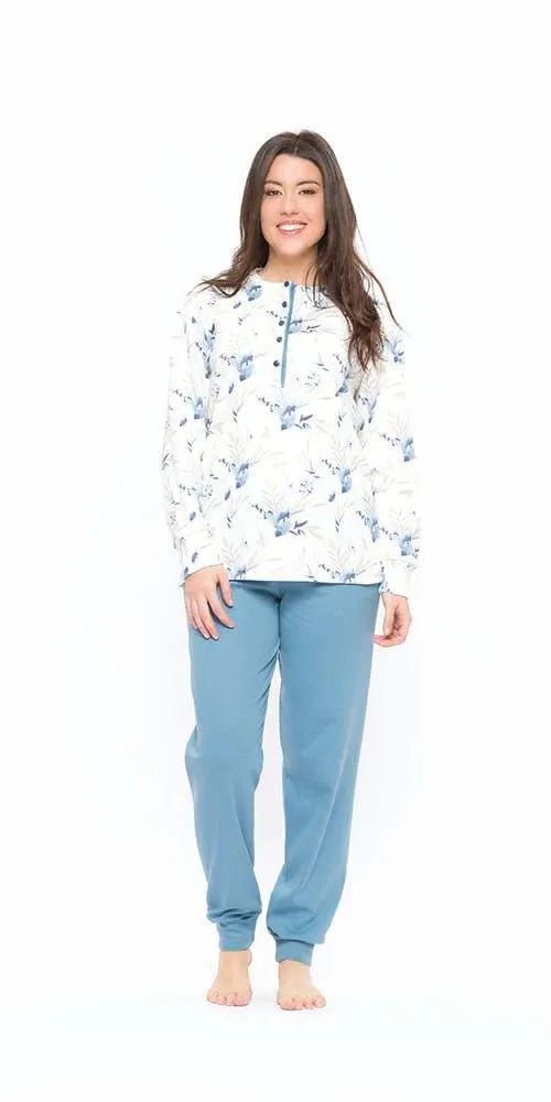 Pigiama donna calibrato invernale collo serafino interlock Gary S50001CONF
