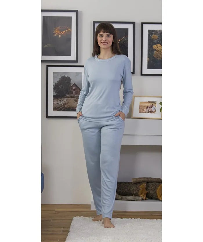 Pigiama donna girocollo invernale interlock Gary 5577