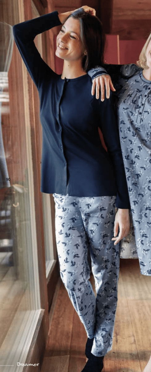 Pigiama donna in caldo cotone aperto Sièlei RL14 Irlanda