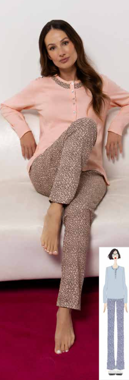 Pigiama donna in caldo cotone serafino Sièlei TR15 Trixi