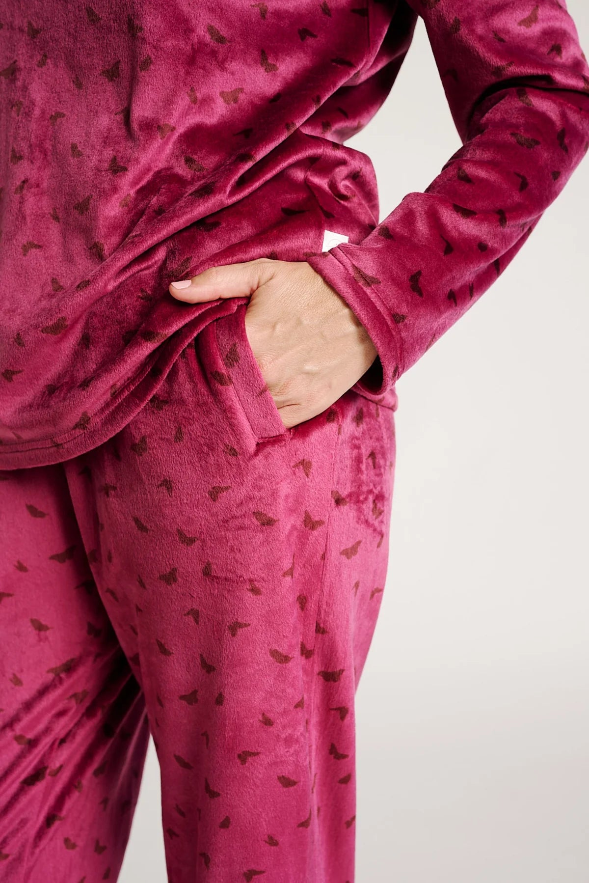 Pigiama donna in ciniglia felpata girocollo Muydemi 12011002