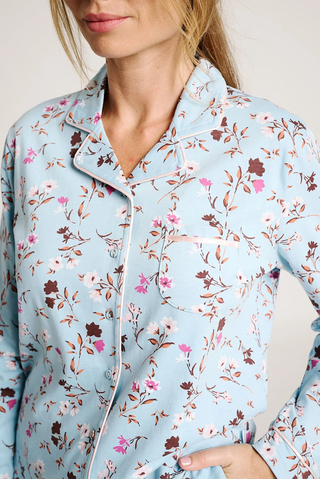 Pigiama donna in cotone aperto Muydemi 12011018