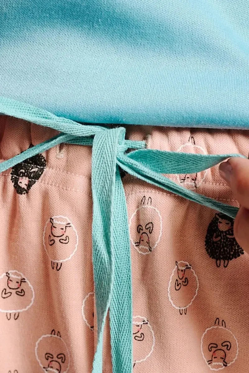 Pigiama donna in cotone felpato girocollo Muydemi 12011028