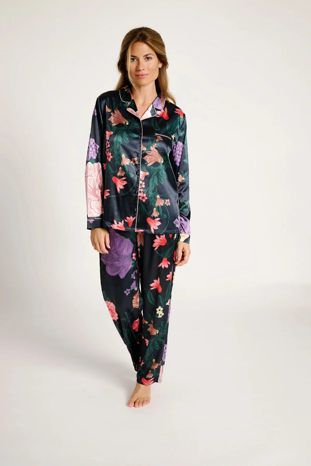 Pigiama donna in raso aperto Muydemi 12011010