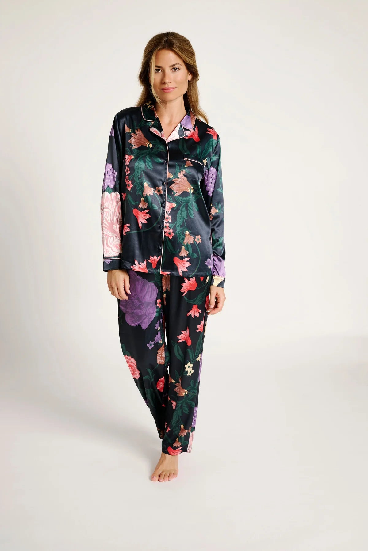 Pigiama donna in raso aperto Muydemi 12011010